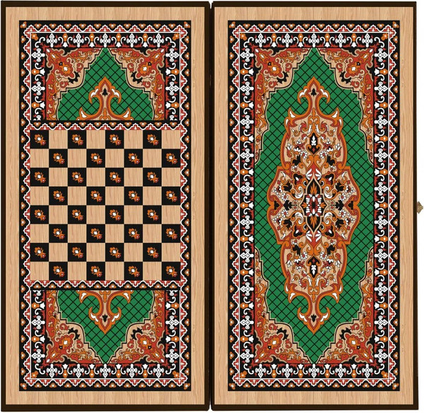 Изображение товара Набор настольных игр Partida Сирия. Зеленые средние Нарды, шашки / rasz50