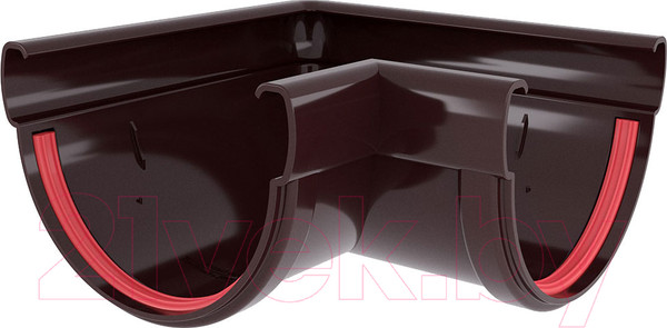 Изображение товара Угол желоба Grand Line Дизайн 135 ПВХ 90 градусов RAL 8017 (шоколадный)