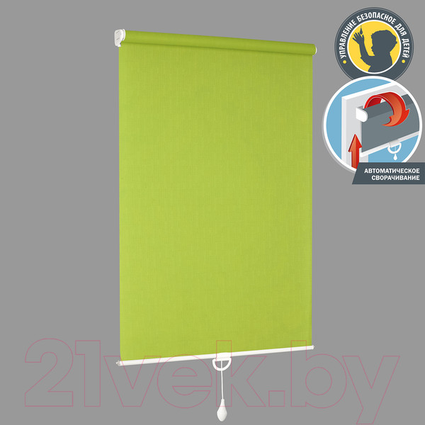 Изображение товара Рулонная штора Delfa Сантайм Лен СРШП-05В 2653 (52x170, светло-зеленый)