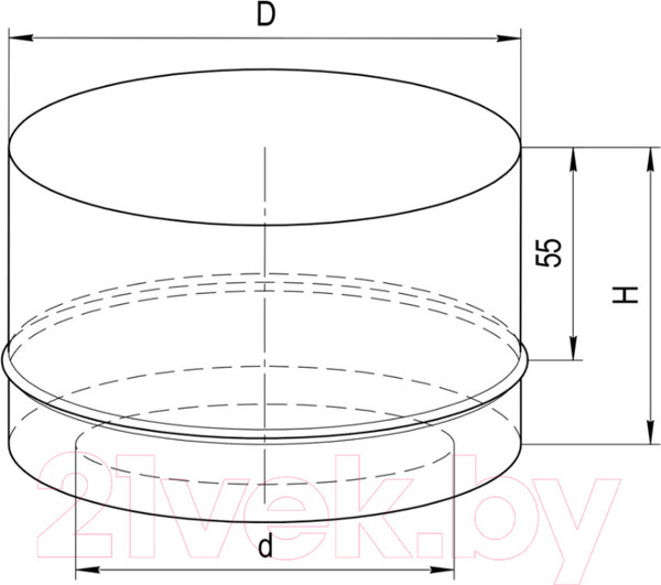 Изображение товара Заглушка дымохода Ferrum 430/0.5мм Ф115x200 / f1403