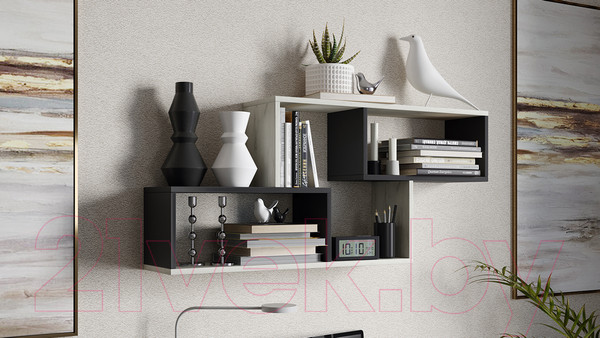 Изображение товара Полка ТриЯ Тип 4 (антрацит/дуб крафт белый)