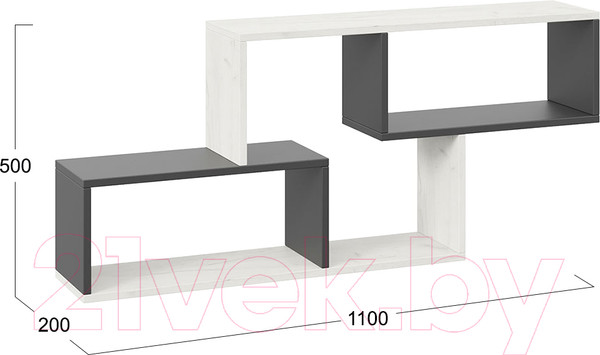 Изображение товара Полка ТриЯ Тип 4 (антрацит/дуб крафт белый)