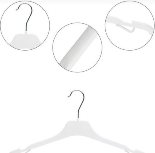 Изображение товара Набор пластиковых вешалок-плечиков Литопласт 5шт (белый)