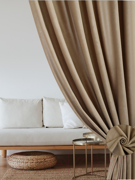 Изображение товара Комплект штор Soft Lines Бархат 9138-D2 (150x260, кофейный)