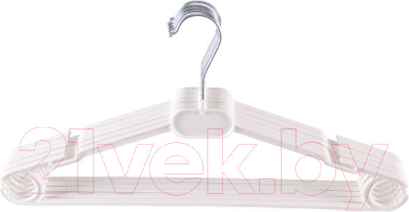 Изображение товара Набор пластиковых вешалок-плечиков Литопласт №3 (5шт, белый)