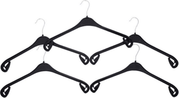 Изображение товара Набор пластиковых вешалок-плечиков Литопласт №1P (5шт, черный)