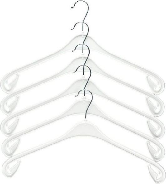 Изображение товара Набор пластиковых вешалок-плечиков Литопласт №1P (5шт, белый)
