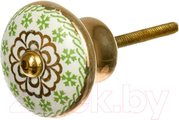 Изображение товара Ручка для мебели Blumen Haus Зеленый чай / 66103 (зеленый/золото)