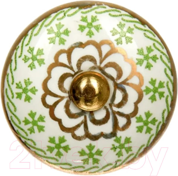 Изображение товара Ручка для мебели Blumen Haus Зеленый чай / 66103 (зеленый/золото)