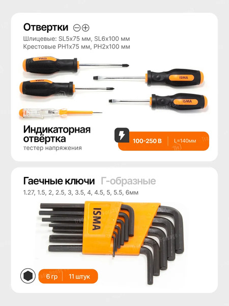 Изображение товара Универсальный набор инструментов ISMA 513002(50975)