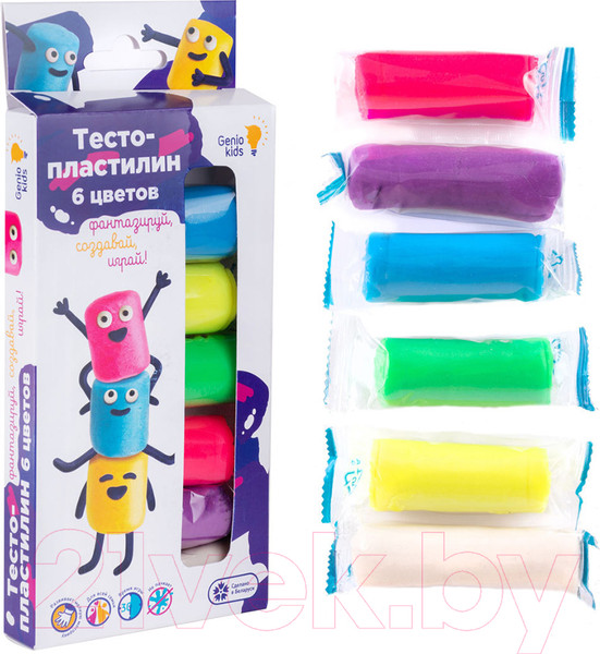 Изображение товара Набор для лепки Genio Kids Тесто-пластилин / TA1090 (6цв)
