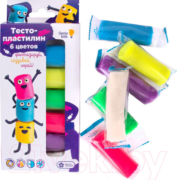 Изображение товара Набор для лепки Genio Kids Тесто-пластилин / TA1090 (6цв)