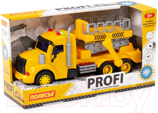Изображение товара Автомобиль-вышка Полесье Профи со светом и звуком / 89786 (инерционный, желтый)