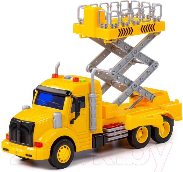 Изображение товара Автомобиль-вышка Полесье Профи со светом и звуком / 89786 (инерционный, желтый)