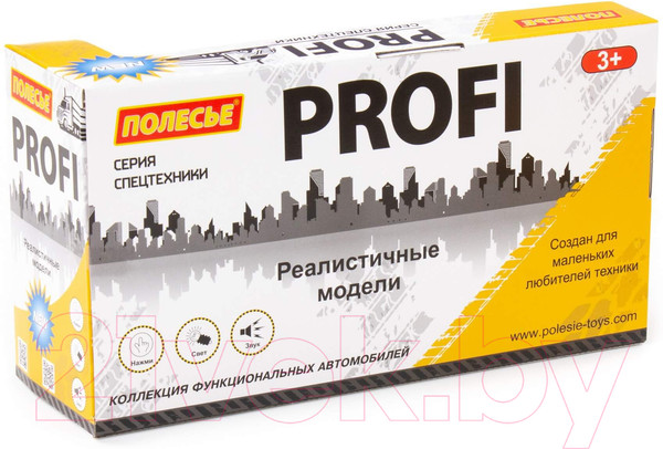 Изображение товара Автомобиль-вышка Полесье Профи со светом и звуком / 89786 (инерционный, желтый)