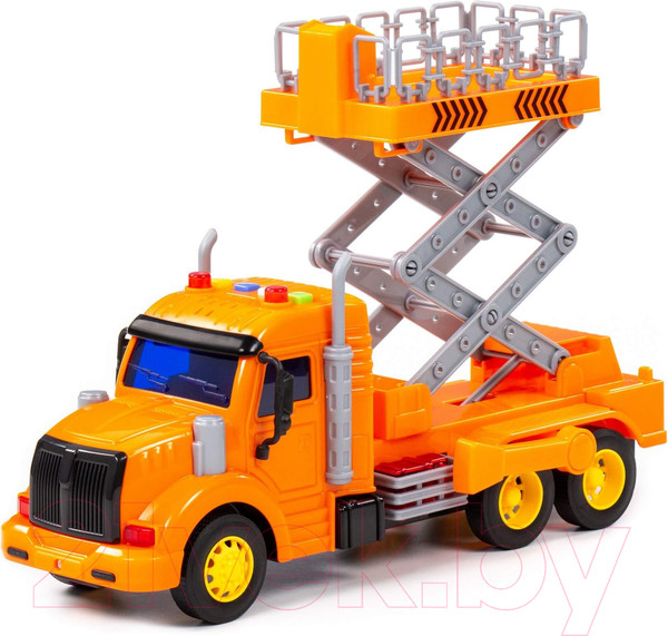 Изображение товара Автомобиль-вышка Полесье Профи инерционный со светом и звуком / 89779 (оранжевый)