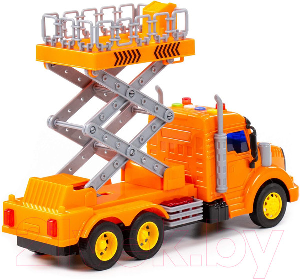 Изображение товара Автомобиль-вышка Полесье Профи инерционный со светом и звуком / 89779 (оранжевый)