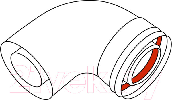 Изображение товара Поворот дымохода Ariston 90° M/F d60/100 / 3318003