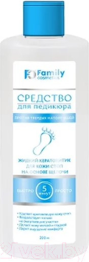 Изображение товара Кератолитик для педикюра Family Cosmetics Для стоп на основе щелочи (200мл)