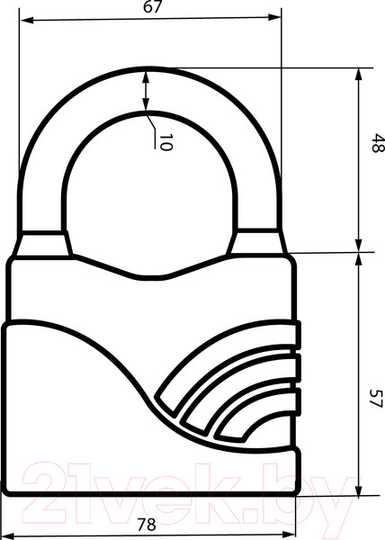 Изображение товара Замок навесной АВАНгард ВС2Л-80 (блюз)