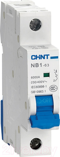 Изображение товара Выключатель автоматический Chint NB1-63 1P 10A 6kА C (DB)