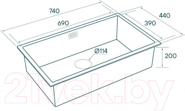 Изображение товара Мойка кухонная Paulmark PM807444-BG