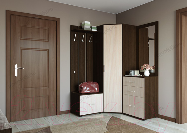 Изображение товара Секция в прихожую Интермебель Визит-2 (дуб венге/дуб сонома)