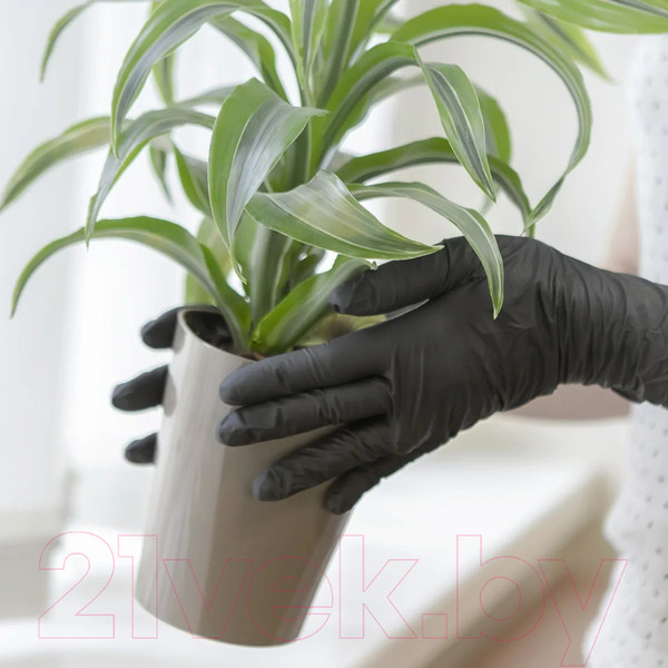 Изображение товара Перчатки одноразовые Aviora Нитриловые (M, 100шт, черный)