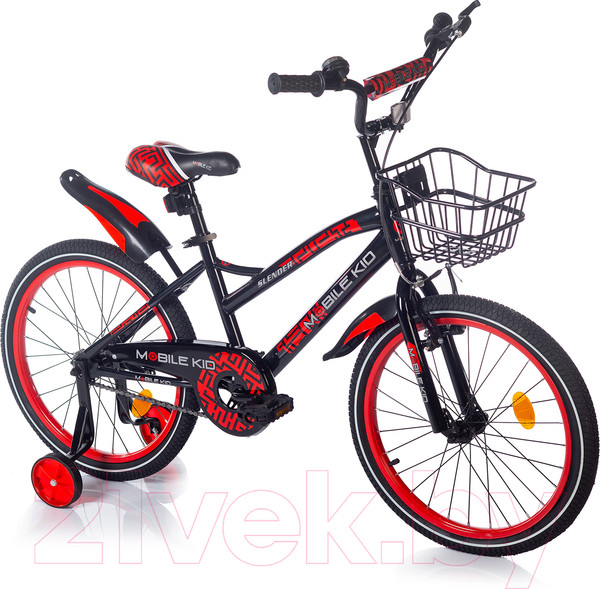 Изображение товара Детский велосипед Mobile Kid Slender 20 (черный/красный)