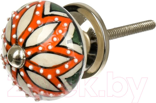 Изображение товара Ручка для мебели Blumen Haus Лотос королевский / 66104 (белый/оранжевый)