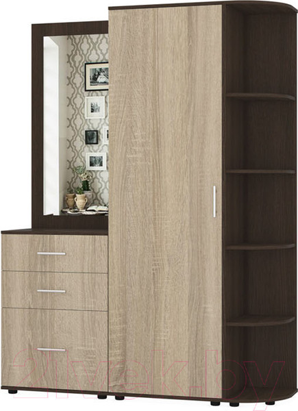 Изображение товара Секция в прихожую Интермебель Визит-3 (дуб венге/дуб сонома)
