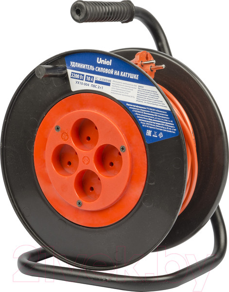 Изображение товара Удлинитель на катушке Uniel YX10-004/UCK-4N/2x1.00/20M/S / UL-00009856