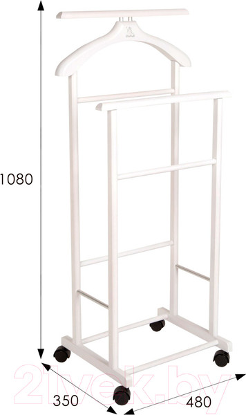 Изображение товара Стойка для одежды Мебелик Костюмная В 22Н (белый)