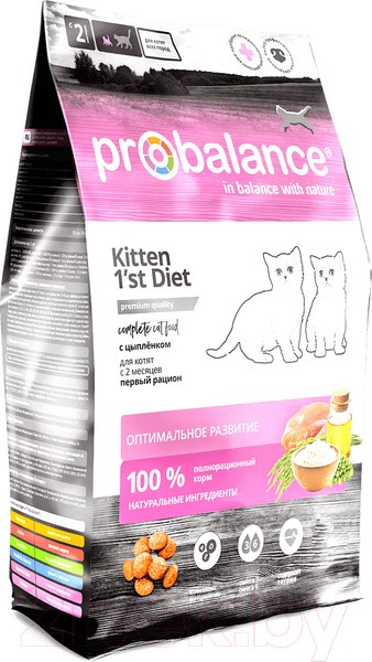 Изображение товара Сухой корм для кошек ProBalance 1'st Diet для котят c цыпленком (1.8кг)