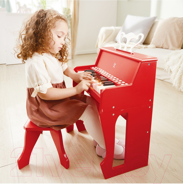 Изображение товара Музыкальная игрушка Hape Пианино с табуреткой / E0630_HP (красный)