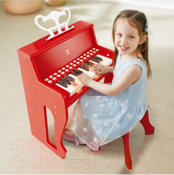 Изображение товара Музыкальная игрушка Hape Пианино с табуреткой / E0630_HP (красный)