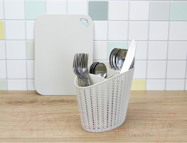 Изображение товара Подставка для кухонных приборов Idea Вязание М1166 (белый)