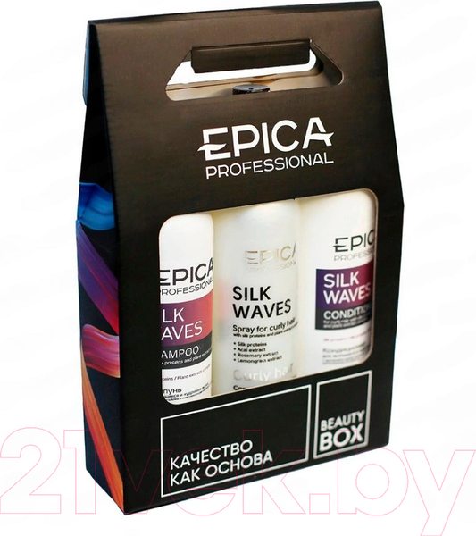 Изображение товара Набор косметики для волос Epica Professional Silk Waves Шампунь 300мл+Кондиц 300мл+Спрей 300мл