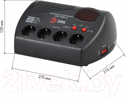 Изображение товара Стабилизатор напряжения ЭРА СНК-1000-Ц / Б0031072
