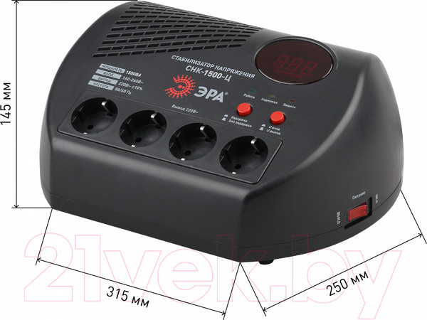 Изображение товара Стабилизатор напряжения ЭРА СНК-1500-Ц / Б0031073