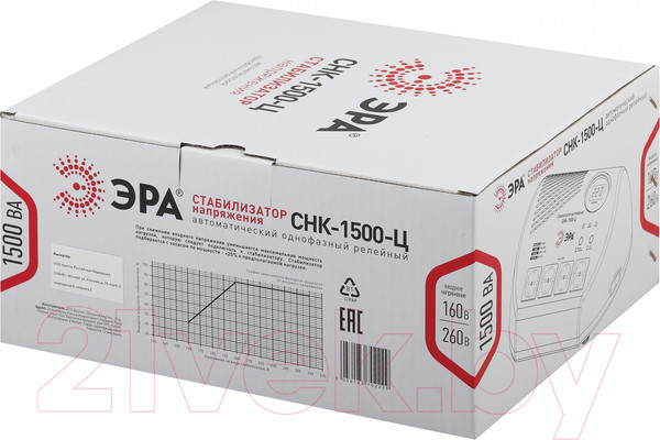 Изображение товара Стабилизатор напряжения ЭРА СНК-1500-Ц / Б0031073