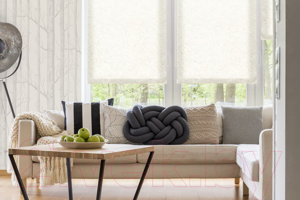 Изображение товара Рулонная штора Delfa Сантайм Жаккард Венеция СРШП-05В 29501 (62x170, белый)