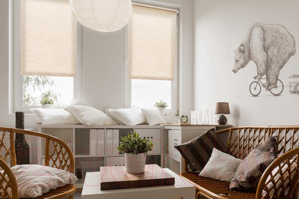 Изображение товара Рулонная штора Delfa Сантайм Жаккард Венеция СРШП-05В 29502 (48x170, кремовый)