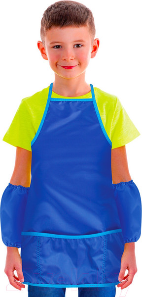 Изображение товара Фартук для творчества Пифагор 228361 (синий, с нарукавниками)