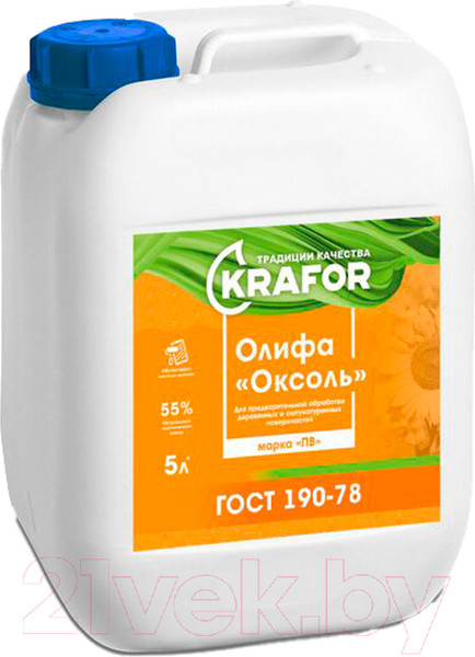 Изображение товара Олифа Krafor Оксоль марки ПВ (5л)