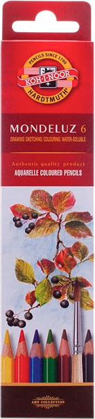 Изображение товара Набор акварельных карандашей Koh-i-Noor Mondeluz 3715006001KS(3715) (6цв)