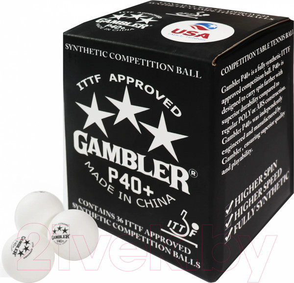 Изображение товара Набор мячей для настольного тенниса Gambler P40+ / GP40B36 (36шт)