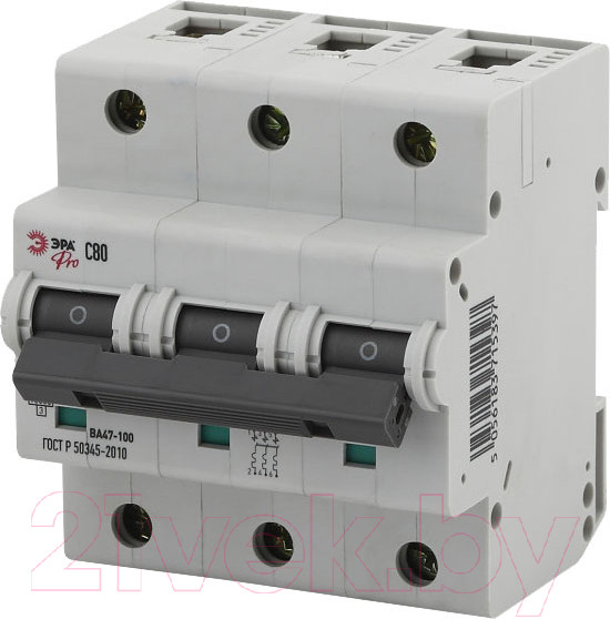 Изображение товара Выключатель автоматический ЭРА Pro NO-901-33 ВА47-100 3P 80 C / Б0031794