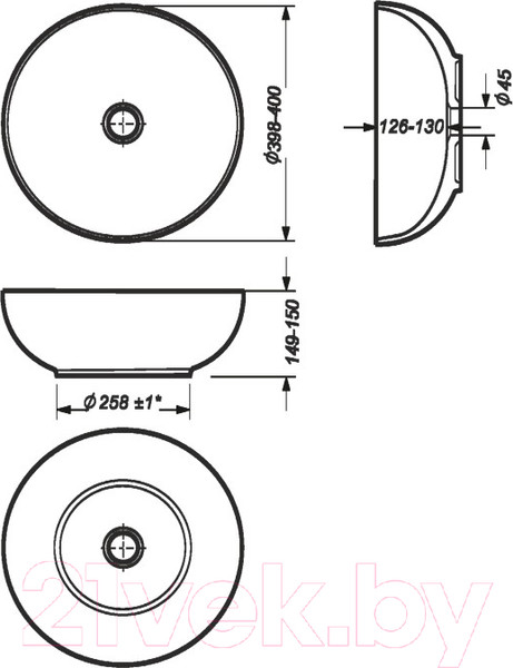 Изображение товара Умывальник Sanita Luxe Art Slim 40 / ART40SLWB01S