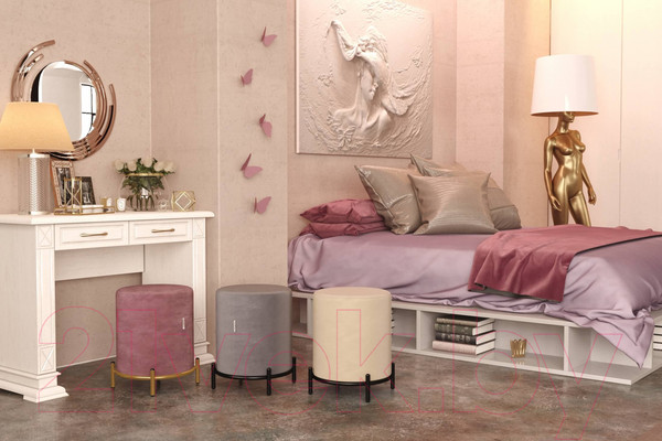 Изображение товара Пуф Sheffilton SHT-B6 / 208958 (пыльная роза/золото)